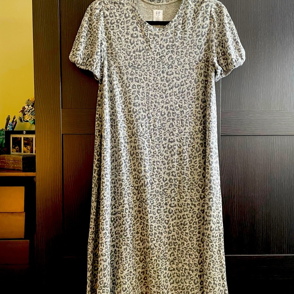 Girls leopard print dress - size 14-16